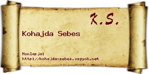 Kohajda Sebes névjegykártya